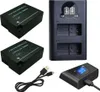 3in1 Set: 2x Akku + 1250mAh USB-C Doppel Akku Dual LCD Produktbild-Vorschau 1