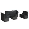 8-tlg. Garten-Sofagarnitur mit Kissen Schwarz Poly Rattan Produktbild-Vorschau 1
