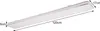 A long, rectangular LED ceiling light is shown against a white background with dimensions indicated by lines and text. Produktbild-Vorschau