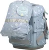 A light blue backpack with a marine-themed pattern, including whales and dolphins, is shown against a white background. Náhled obrázku produktu