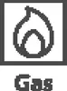 A pixelated image of a flame icon and the word 'Gas' below it, enclosed in a dark border. Náhled obrázku produktu