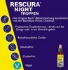 Marketing image for Rescura Night Tropfen, showing product features and benefits. Produktbild-Vorschau