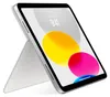 A silver tablet with a white case is shown at an angle, propped up by the case. Produktbild-Vorschau