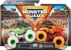 A toy monster truck 2-pack in its retail packaging, displayed against a backdrop of a monster truck arena. Voir les images du produit