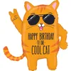 Shape Folienballon "Happy Birthday to one cool cat" Katze Produktbild-Vorschau 1