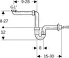 Technical drawing of a plumbing fixture with dimensions. Produktbild-Vorschau