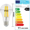 An image of an LED light bulb with an energy efficiency label. Produktbild-Vorschau