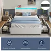 OYAJIA 140 cm x 200 cm Polsterbett LED-Beleuchtung Produktbild-Vorschau 4