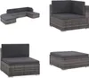 vidaXL 6 tlg. Garten Lounge Set mit Auflagen Poly Rattan Produktbild-Vorschau 1