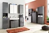 A modern bathroom storage set with tall cabinets, a vanity, and a wall-mounted cabinet. Produktbild-Vorschau