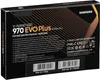 The image shows the retail packaging of a Samsung 970 EVO Plus NVMe M.2 SSD. Produktbild-Vorschau