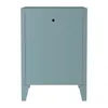 The back view of a gray-blue nightstand with a small black handle on the top left. Anteprima dell’immagine prodotto