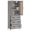 Buffet haut Sonoma gris 69,5x34x180 cm Bois d'ingénierie Voir les images du produit 3