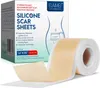 A box of silicone scar sheets and a roll of the scar sheets. Produktbild-Vorschau