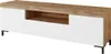 A modern TV stand with a wood-effect top and white cabinet doors. Náhľad obrázku produktu