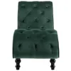 Grüne Samt Chaiselongue mit Knopfpolsterung, ergonomisches Produktbild-Vorschau 3