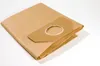 A folded brown paper vacuum cleaner bag with a cardboard collar and opening. Produktbild-Vorschau