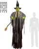 Halloween Figur - Hexe mit Besen und leuchtenden Augen Produktbild-Vorschau 2