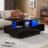 Table basse moderne haute brillance Sweiko avec éclairage Voir les images du produit 2