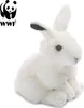 A white plush rabbit with black ear tips and brown eyes, sitting on a white background. The WWF logo is in the top left corner. Anteprima dell’immagine prodotto