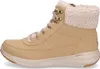 Side view of a beige winter boot with cream-colored sherpa lining. Voir les images du produit