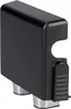 A black coffee spout cover with two silver feet. Produktbild-Vorschau