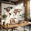 3D-Wandkunst aus Holz, Weltkarte, große Wanddekoration aus Produktbild-Vorschau 6