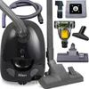 A collection of vacuum cleaner parts and accessories laid out on a white background. Produktbild-Vorschau