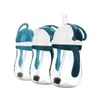 Three blue and white sippy cups with handles and straws are arranged in a row against a white background. Produktbild-Vorschau