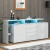 Merax Sideboard brillant avec éclairage LED, commode avec 2 Voir les images du produit 6