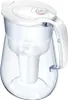 A white and clear water filter pitcher with a filter inside. Podgląd zdjęcia produktu