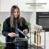 eluno Gewürzregal, Küchenregal, aus Bambus und schwarzem Produktbild-Vorschau 2