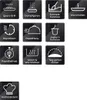 A grid of icons representing different functions of a kitchen appliance. Produktbild-Vorschau