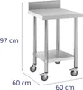 Stół blat roboczy na kółkach z rantem 2 poziomy 60 x 60 cm Podgląd zdjęcia produktu 7