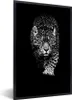 MuchoWow® Gerahmtes Poster Tiere - Schwarz - Leopard - Weiß Produktbild-Vorschau 1