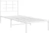 vidaXL Postel s čelem kovová bílá 80x200 cm Náhled obrázku produktu 3