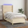 Boxspringbett mit Matratze & LED Creme 90x200 cm Stoff Produktbild-Vorschau 2