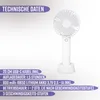 Akku Handventilator Weiß USB – Kompakter Mini Ventilator Produktbild-Vorschau 6