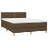 vidaXL Boxspringbett mit Matratze Dunkelbraun 140x190 cm Produktbild-Vorschau 1