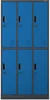 A full-frame shot of a blue metal locker with six compartments. Anteprima dell’immagine prodotto