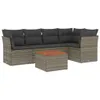 The Living Store 6-tlg. Garten-Sofagarnitur mit Kissen Grau Produktbild-Vorschau 3