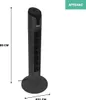 A black tower fan is shown against a white background with dimensions indicated. Produktbild-Vorschau