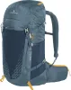 A blue and gray backpack with yellow accents, shown from a front-diagonal view against a light gray background. Produktbild-Vorschau