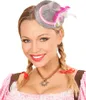 Mini-Filzhut Bayern mit Federn rosa Produktbild-Vorschau 2