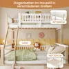 A bunk bed with a ladder, shown in a child's room setting with decorative elements. Produktbild-Vorschau