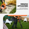 A person using a leaf blower in a yard, and another person holding a leaf blower with a dust bag attached. Anteprima dell’immagine prodotto
