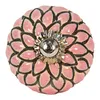 Clayre & Eef Türknauf Ø 3 cm Rosa Keramik Blume Produktbild-Vorschau 1