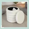 Pouf Relaxdays con vano portaoggetti, tessuto Teddy, A x P: Anteprima dell’immagine prodotto 5