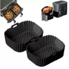 A collage of air fryer accessories and air fryers. Produktbild-Vorschau