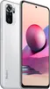 A white Xiaomi Redmi Note 10S smartphone is shown from the back and side, with the screen displaying a colorful abstract image. Podgląd zdjęcia produktu